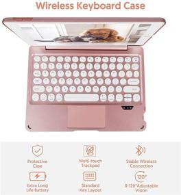 img 3 attached to Touchpad iPad Keyboard Case 10.2/10.5 inch - Wireless Bluetooth iPad 9th Generation Case with Keyboard Full Protection Smart Cover - LAVO-TECH