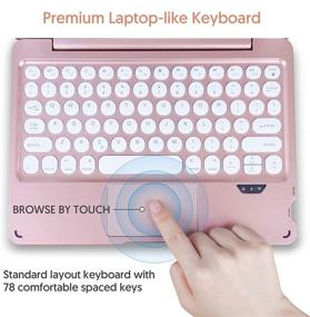 img 2 attached to Touchpad iPad Keyboard Case 10.2/10.5 inch - Wireless Bluetooth iPad 9th Generation Case with Keyboard Full Protection Smart Cover - LAVO-TECH