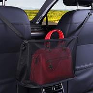 👜 convenient car net pocket handbag holder for easy and safe storage - black logo