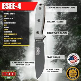 img 1 attached to 🔪 ESEE Knives 4P Fixed Blade Knife with Durable Handle and Molded Polymer Sheath