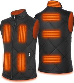 img 4 attached to 🔥 MEXITOP Heated Vest for Women and Men - USB Electric Lightweight Heating Vest 5V/2A - Water and Wind Resistant (Battery Excluded)