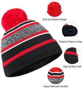 img 3 attached to Winter Beanie Toddler: Windproof Thermal Boys' Accessories for Cold Weather