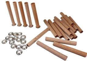 img 2 attached to 🕯️ 20Pcs Lenisc Cylindrical Wood Candle Wicks with Metal Bases: Perfect for DIY Soy Wax Candles