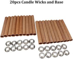 img 3 attached to 🕯️ 20Pcs Lenisc Cylindrical Wood Candle Wicks with Metal Bases: Perfect for DIY Soy Wax Candles