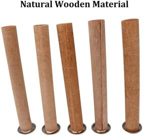 img 1 attached to 🕯️ 20Pcs Lenisc Cylindrical Wood Candle Wicks with Metal Bases: Perfect for DIY Soy Wax Candles