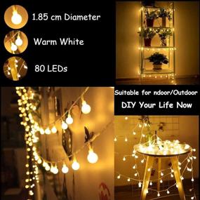 img 1 attached to 🎄 Toodour Christmas Globe String Lights: 36ft 80 LED, 8 Modes, Timer | Warm White