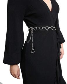 img 2 attached to 💕 Heart Alloy Waist Chain Belt for Women's Dresses