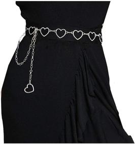 img 4 attached to 💕 Heart Alloy Waist Chain Belt for Women's Dresses