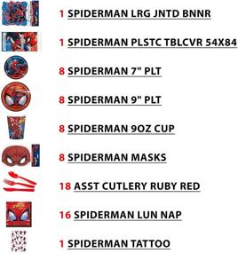 img 3 attached to 🕷️ Spiderman Birthday Party Supplies - Premium Spiderman Decorations for Boys and Men - 86-Piece Set with Bonus Cutlery and Masks for Kids