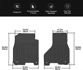 img 2 attached to 🚗 Black Front Row All Weather TPE Floor Mats for 2013-2017 Dodge RAM 1500 2500 3500 4500 5500 Crew Cabs & Mega Cabs - Custom Fit Slush Mat Set - Excludes Regular & Quad Cab Models