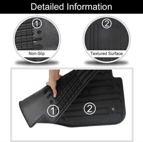 img 3 attached to 🚗 Black Front Row All Weather TPE Floor Mats for 2013-2017 Dodge RAM 1500 2500 3500 4500 5500 Crew Cabs & Mega Cabs - Custom Fit Slush Mat Set - Excludes Regular & Quad Cab Models