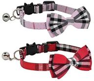 🐱 chukchi 2 pack cat collar breakaway set with cute bow tie, bell & adjustable size for kittens/puppies - 7.8-10.5 inch logo