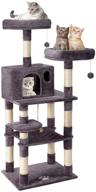 🐾 esright multi-level cat tree: 58 5/8” height, gray home cat tower with scratching posts and plush perch - ideal furniture for active kittens logo