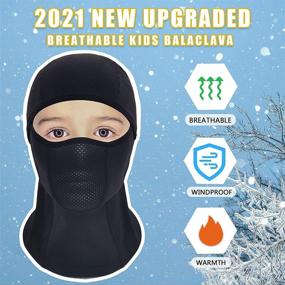 img 3 attached to Kids Balaclava Ski Mask (2 Pack), Breathable Fleece Winter 🧣 Face Mask for Cold Weather Boys Girls - Windproof Hat for Children