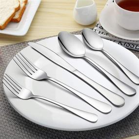 img 1 attached to Efficient Dishwashing made Easy: LIANYU 30 Piece Stainless Silverware, Dishwasher Safe