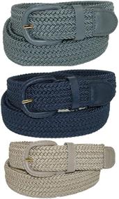 img 4 attached to 👖 Elastic Braided Stretch Colors Men's Belt Accessories - CTM