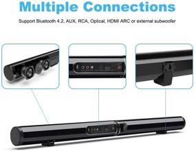 img 2 attached to Geekroom Detachable 2.1 Channel 50W Sound Bar: Wireless Bluetooth Speaker with Remote for TV, Wired and Wireless Home Theater Surround Sound, HDMI ARC, Optical, RCA, 3.5mm AUX, USB Input