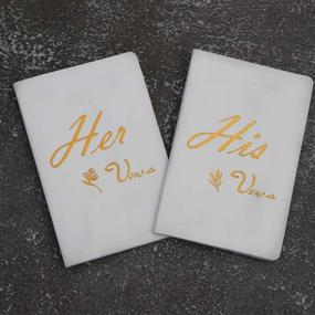 img 3 attached to 📚 Advoult Vows Book - Elegant His & Hers Wedding Vow Books in White & Rose Gold (Set of 2)