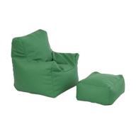 🪑 green softscape bean bag chair and ottoman set for kids - ideal for reading, video games, and relaxation. versatile seating option for home, classrooms, daycares, and libraries logo