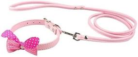 img 2 attached to 🐾 Dogs Kingdom Leather Knit Bowknot Collar and Leash 2pcs Set - Stylish Accessories for Your Puppy, Dog, or Cat!