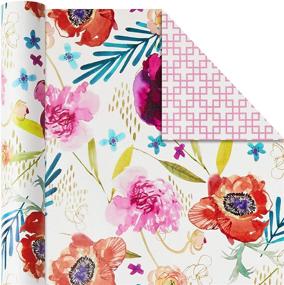 img 2 attached to 🎁 Hallmark All Occasion Reversible Wrapping Paper (Feminine Florals, 3-Pack, 120 sq. ft. Total) - Perfect for Easter, Mother's Day, Birthdays, Bridal Showers, Baby Showers, and Every Occasion