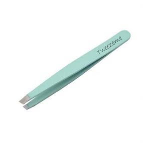 img 4 attached to 💙 Tweezeme Slant Tip Precision Eyebrow Tweezers: Stainless Steel Professional Tweezer for Effortless Eyebrow and Hair Removal - Your Daily Beauty Routine Essential (Blue)