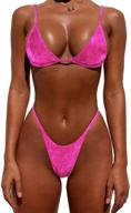 👙 yauasopa women shiny bikini: micro sexy string two piece swimsuit for bold females logo