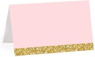 andaz press blush pink gold glitter print wedding collection: printable table tent place cards, 20-pack for dessert candy table catering stations signage - elegant touch for your wedding decor! logo