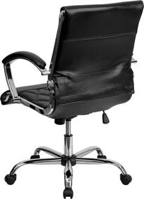 img 1 attached to Designer Black LeatherSoft Executive Swivel Office Chair with Chrome Base and Arms by Flash Furniture