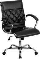 designer black leathersoft executive swivel office chair with chrome base and arms by flash furniture logo