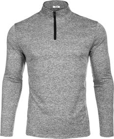 img 2 attached to 🏃 Yitrend Men's Sports Shirts - 1/4 Zip Long Sleeve Quick Dry Running Workout Pullover Sweatshirt - Breathable & Loose-Fit