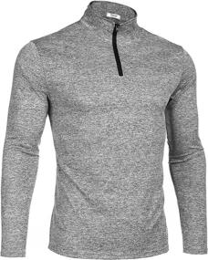 img 3 attached to 🏃 Yitrend Men's Sports Shirts - 1/4 Zip Long Sleeve Quick Dry Running Workout Pullover Sweatshirt - Breathable & Loose-Fit