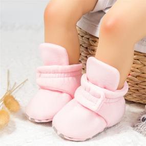 img 2 attached to Sawimlgy Cotton Booties Stay On Sock Slippers for Newborn Infant Baby Girls Boys, Soft Bedroom Shoes Non-Skid Ankle Boots With Grippers, Toddler Crib Warm Shoe, First Walker Birthday Shower Gift