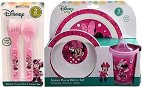img 1 attached to 🐭 Mickey and Minnie Mouse 5-Piece Dinnerware Set