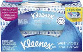 img 1 attached to Kleenex Gentle Clean Wet Wipes for Hands - 🧻 2 Flip-Top Packs, 56 Wipes per Pack (112 Total Wipes)