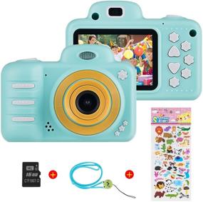 img 4 attached to themoemoe Kids Camera: 8MP 1080P HD Video Cam for Girls, with 16GB TF Card - Blue, Ages 3-10