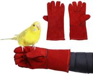 🧤 protective gloves for bird training: anti-scratch/bite, parrot cowhide chewing safety gloves for multiple bird species and lizard logo