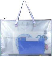 👜 busoha clear mesh vinyl storage bag: waterproof art organizer for artworks, charts, and teaching material - 19 x 25 inch logo