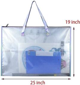 img 1 attached to 👜 BUSOHA Clear Mesh Vinyl Storage Bag: Waterproof Art Organizer for Artworks, Charts, and Teaching Material - 19 x 25 Inch