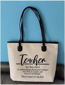 img 1 attached to 👜 Cute Funny Teacher Gift: Tote Bag for Teachers with Definition, Teaching Work Bag