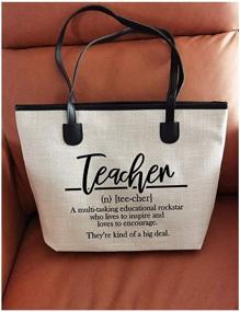 img 3 attached to 👜 Cute Funny Teacher Gift: Tote Bag for Teachers with Definition, Teaching Work Bag