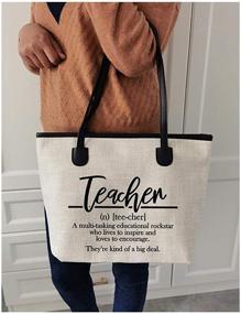 img 2 attached to 👜 Cute Funny Teacher Gift: Tote Bag for Teachers with Definition, Teaching Work Bag