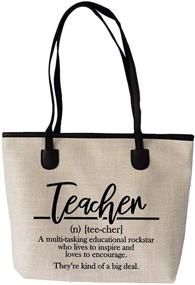 img 4 attached to 👜 Cute Funny Teacher Gift: Tote Bag for Teachers with Definition, Teaching Work Bag