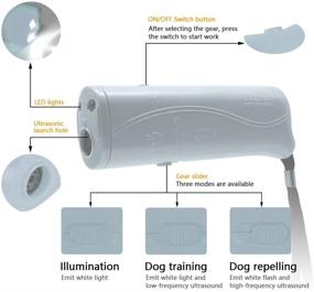 img 2 attached to 🐶 3-in-1 OYEFLY Handheld Dog Trainer with LED Flashlight and Bark Stopper - Training Tool to Stop Barking (Gray)