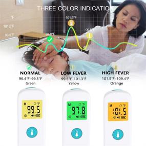 img 2 attached to 2 in 1 No-Touch Forehead Thermometer for Adults and Kids - Digital Infrared Thermometer with Fever Alarm and Sound Switch - Baby Infrared Thermometer (White)