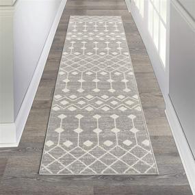 img 4 attached to Nourison Grafix Bohemian Contemporary Grey Area 🏞️ Rug Runner - 2' x 12' for Modern Interiors