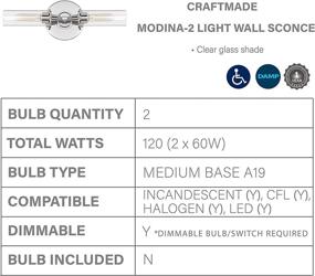 img 1 attached to Craftmade 38002 CH Modina Linear Incandescent