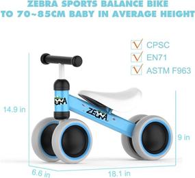 img 1 attached to 🚼 ZEBRA SPORTS Baby Balance Bikes - Cute Toddler Toys for 1 Year Old Boys and Girls (12-24 Months) - First Bicycle Infant Walker with No Pedal, 4 Wheels - Ideal 1st Birthday Gift & Thanksgiving Christmas Present