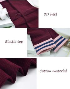 img 1 attached to Cute Striped Cotton Women's Toe Socks - 5 Pairs - Ankle Length - Ideal for Athletic Running and Girls