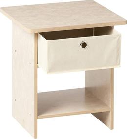 img 2 attached to 🗄️ Ivory Faux Marble End Table Nightstand Storage: FURINNO Bin Drawer 2-Pack